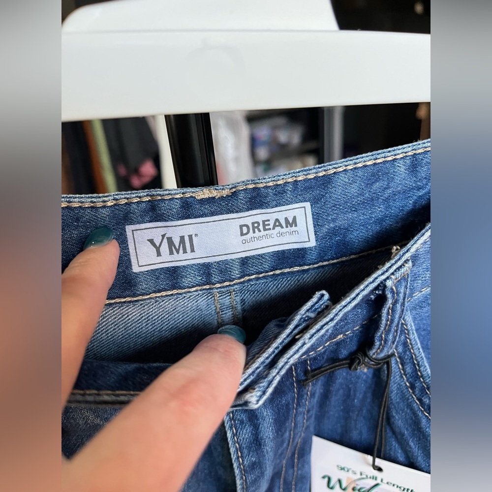 NEW With Tags YMI Dream Authentic Denim 90’s Wide Leg High Waisted Jeans 1 of 2 - Picture 8 of 15